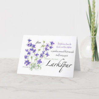 De Remerciements Carte blanche Larkspur