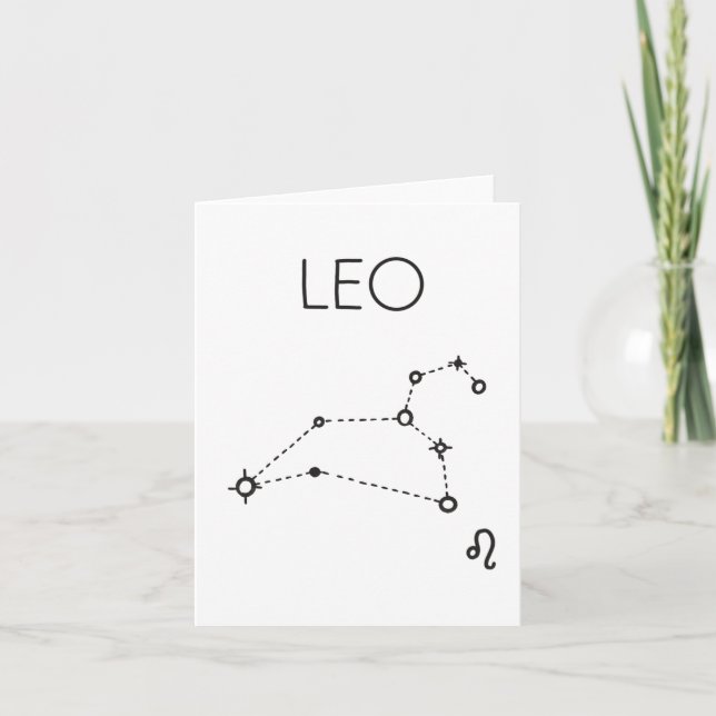 De Remerciements Carte blanche LEO zodiac star constellation (Devant)