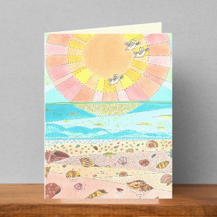De Remerciements Carte blanche Seashell Beach Sunrise
