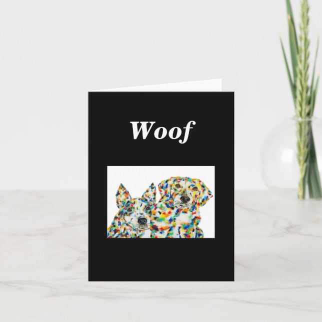 De Remerciements Carte blanche Shepherd'Australie et Plott Hound (Devant)