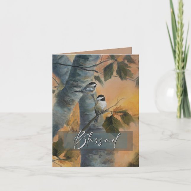 De Remerciements Carte Blessed Chickadees (originale) (Devant)