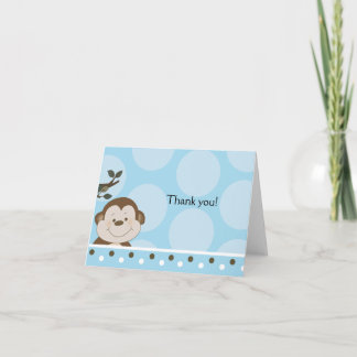 De Remerciements Carte Bleu Bleu Singe Bambino * Personnaliser*