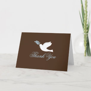 De Remerciements Carte Bleu Dove Christening Card
