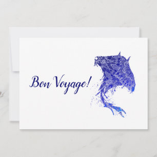 De Remerciements Carte bleue Mandala Stingray Bon Voyage