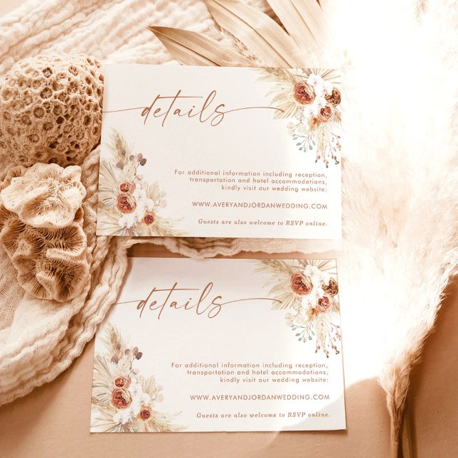 De Remerciements Carte Boho Floral Mariage Détails | Site Mariage (Créateur téléchargé)