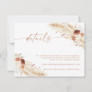 De Remerciements Carte Boho Floral Mariage Détails Site Mariage