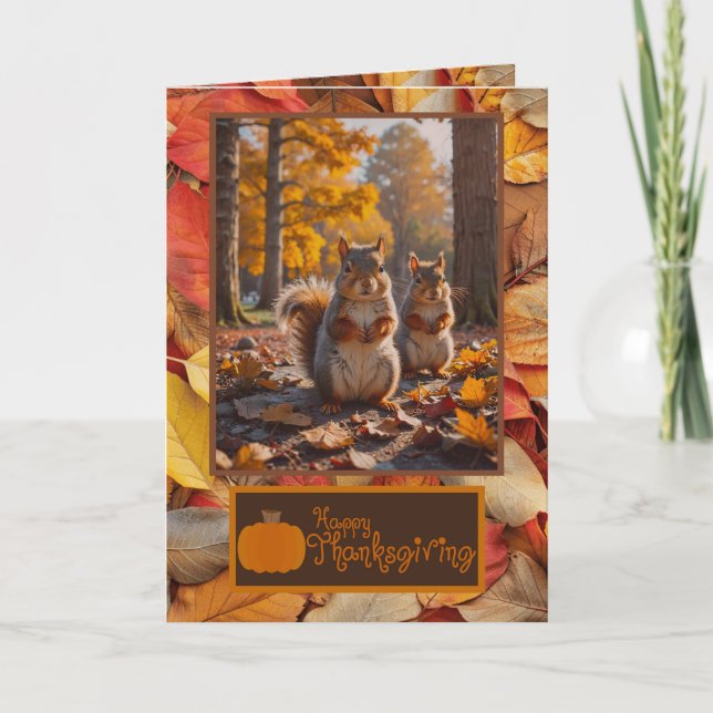 De Remerciements Carte bon thanksgiving Funny Squirrel (Devant)