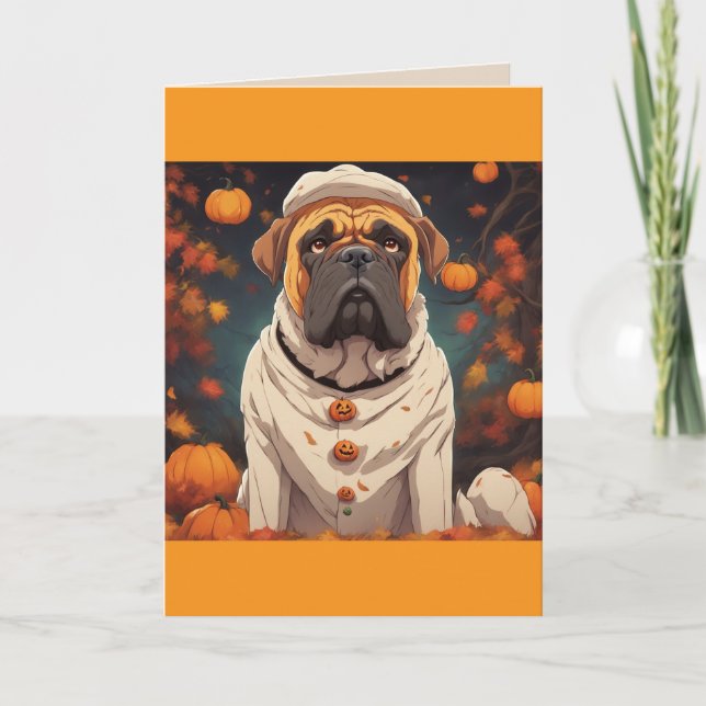 De Remerciements Carte Bullmastiff Halloween (Devant)