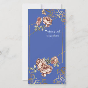 De Remerciements Carte cadeau Blue Ray of Floral Mariage