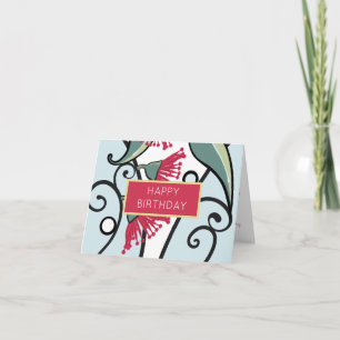 De Remerciements Carte cadeau moderne Red Eucalyptus Floral Design