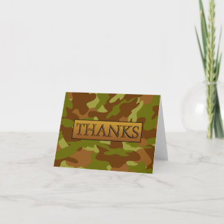 De Remerciements Carte Camo Thanks | Intérieur vide