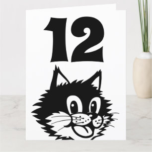DE REMERCIEMENTS CARTE CHAT D'ANNIVERSAIRE 12 ANS
