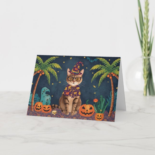 De Remerciements Carte Chat Halloween Tropical (Devant)
