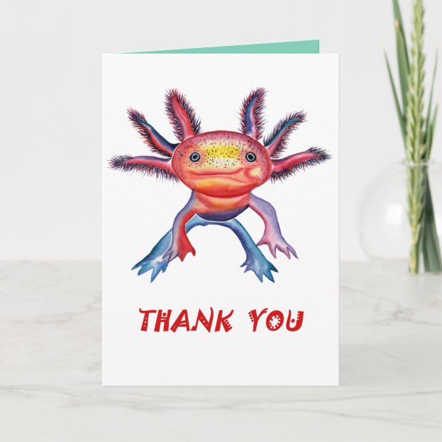 De Remerciements Carte Cheeky Axolotl "merci" (Devant)