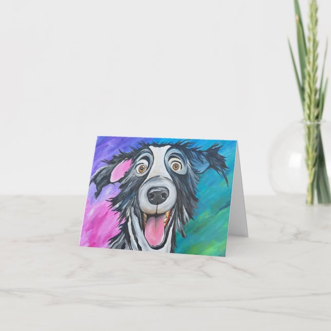 DE REMERCIEMENTS CARTE CHIEN HEUREUX (Devant)