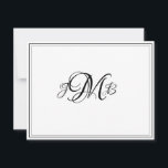 De Remerciements Carte classique Monogram Flourish Script Note<br><div class="desc">Classic,  élégant,  professionnel Black & white Flourish Script monogrammed carte de remerciements plat. parfait pour la correspondance d'affaires. Il s'agit de cartes à billets plats. Si vous voulez les cartes pliées,  allez au bas de la page où il est dit "Transférer cette conception" et sélectionnez cartes de remerciements pliées.</div>