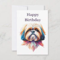 Carte Collorfull Shih Tzu