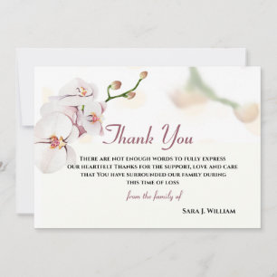 De Remerciements Carte commémorative GreyMerci Floral Élégant