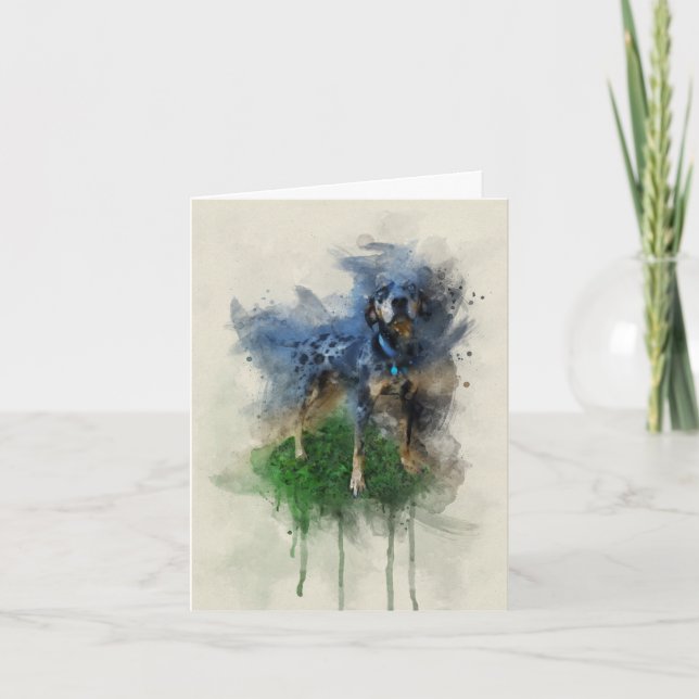 De Remerciements Carte couleur bleu Leopard Catahoula Chien (Devant)