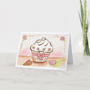 De Remerciements Carte Cupcake