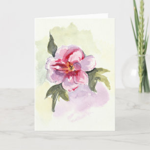 De Remerciements Carte d'accueil Watercolor Pink Peony