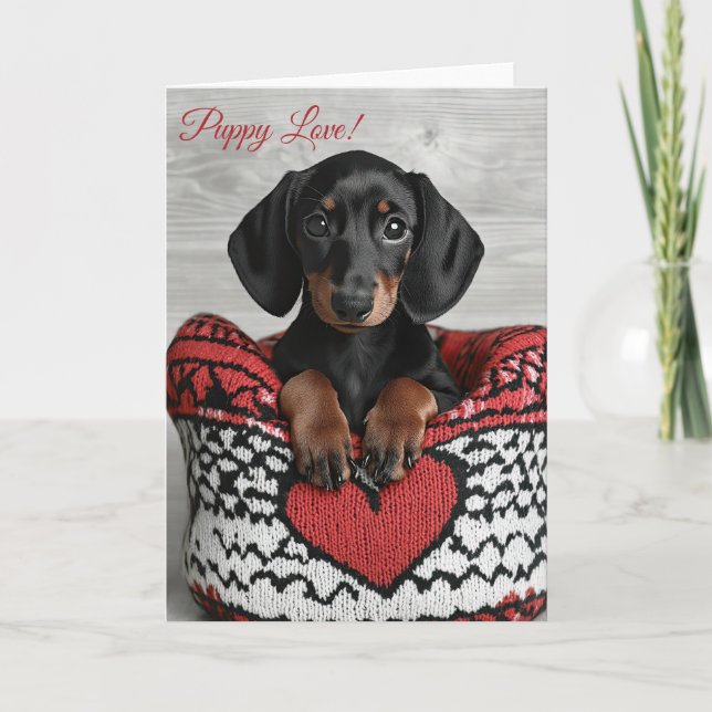 De Remerciements Carte Dachshund Valentine (Devant)