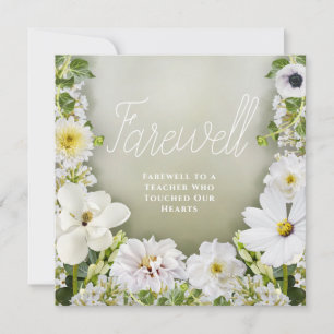 De Remerciements Carte d'adieu élégante pour professeur avec fleurs