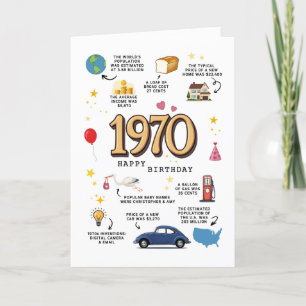 De Remerciements Carte d'anniversaire 1970 pour papa ou maman