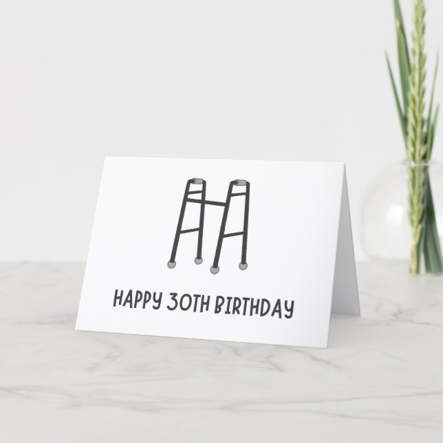 De Remerciements Carte d'anniversaire 30 ans Funny Walker (Devant)
