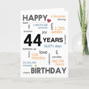De Remerciements Carte d'anniversaire 44e