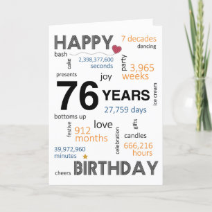De Remerciements Carte d'anniversaire 76e