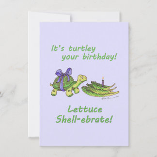 De Remerciements Carte d'anniversaire à la tortue avec laitue et bo