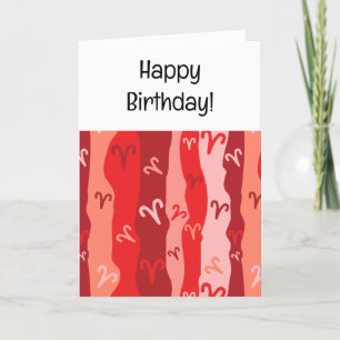 De Remerciements Carte d'anniversaire à rayures du zodiaque Bélier