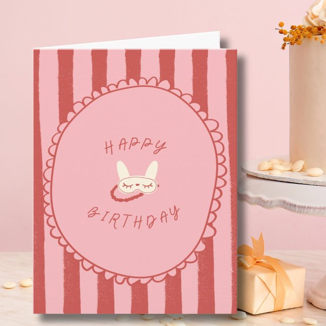 De Remerciements carte d'anniversaire adolescente soirée pyjama (sleepover slumber birthday party happy birthday card digital teen girl modern personalized custom)