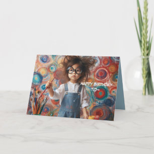 DE REMERCIEMENTS CARTE D'ANNIVERSAIRE ARTISTIQUE POUR TOUS