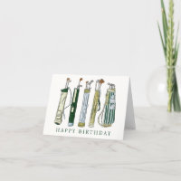 carte d'anniversaire au golf