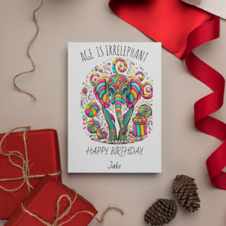 De Remerciements Carte d'anniversaire aux éléphants colorés pour un