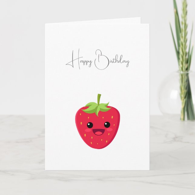 De Remerciements Carte d'anniversaire aux fraises (Devant)