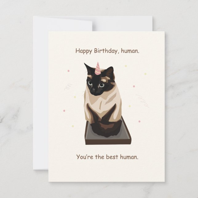 De Remerciements Carte d'anniversaire avec chat siamois (Devant)