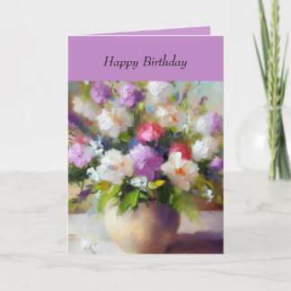 De Remerciements Carte d'anniversaire avec design floral pourpre