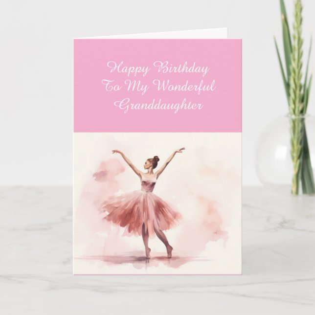 De Remerciements Carte d'anniversaire Ballerina pour une petite-fil (Devant)
