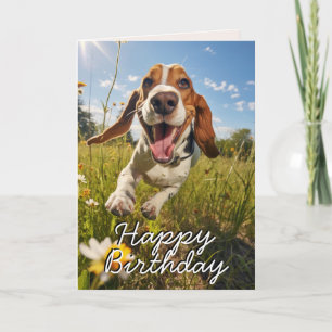 De Remerciements Carte d'anniversaire Basset Hound personnalisée