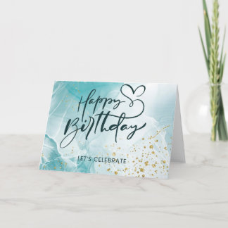 De Remerciements Carte d'anniversaire bleu Abstrait esthétique