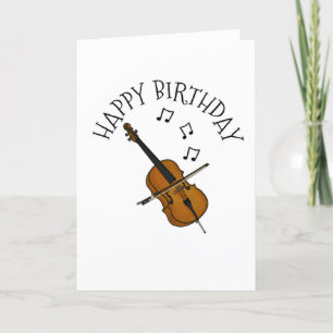 De Remerciements Carte d'anniversaire Cello Cellist String Musicien