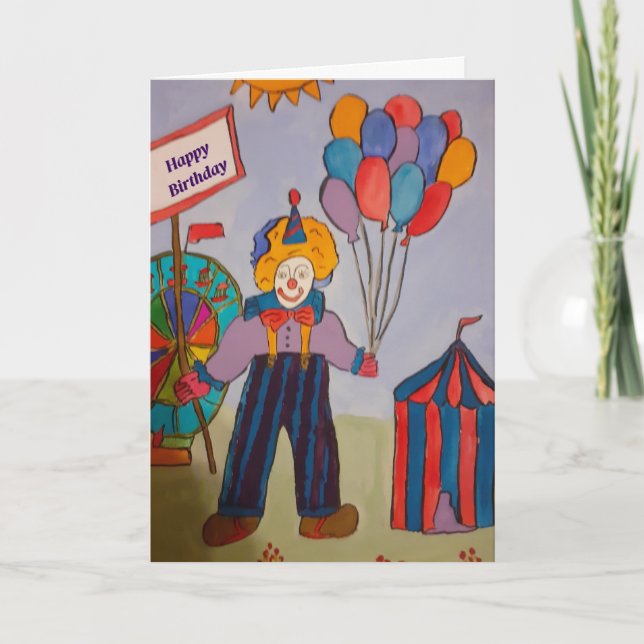 De Remerciements Carte d'anniversaire Clown (Devant)