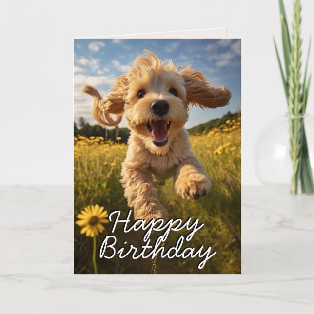De Remerciements Carte d'anniversaire Cockapoo personnalisée (Devant)
