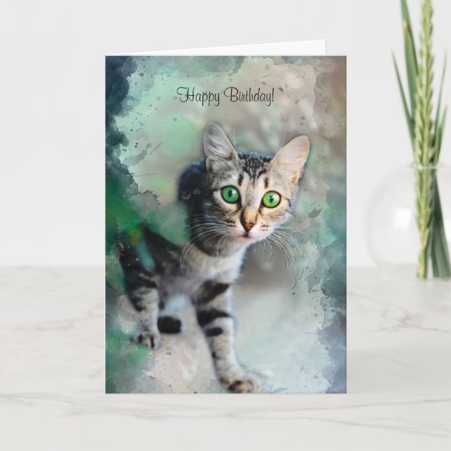 De Remerciements Carte d'Anniversaire Cute Kitten du chat (Devant)