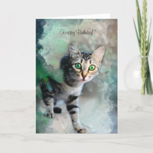 De Remerciements Carte d'Anniversaire Cute Kitten du chat