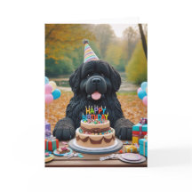 Carte d'anniversaire d'automne Newfie noir