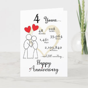 De Remerciements Carte d'anniversaire du 4e Mariage